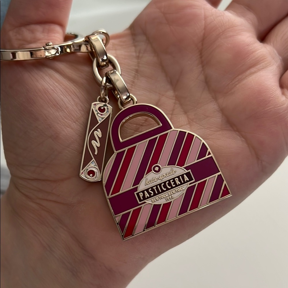 Kate Spade Pink and Red Striped Key Holder - Picture 4 of 5